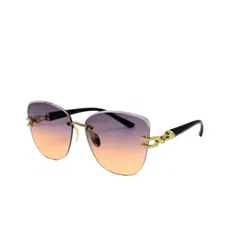 SPADEACES Women Brown Lens & Black Aviator Sunglasses with image 3