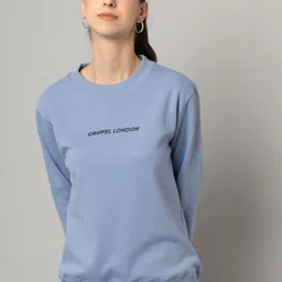 GRIFFEL Women Typography Printed Round Neck Sweatshirt-picture-25