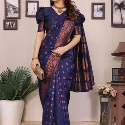 WOVENSTOCK Zari Pure Silk Kanjeevaram Saree image 4