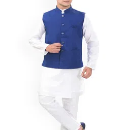 BuaGi Collection Mandarin Collar Woven Nehru Jackets image 3