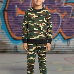 YK X Trampoline Kids Printed Round Neck Sweatshirt With Joggers-picture-37