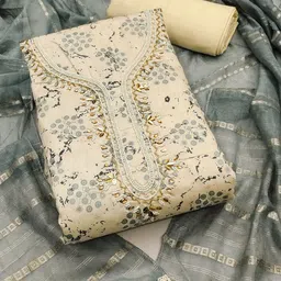 SAINOOR Embellished Semi-Stitched Dress Material image 4