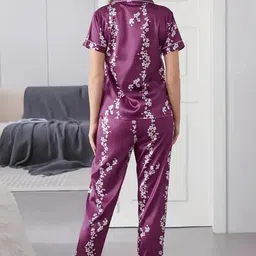 NIJANAND TEXTILE Floral Printed Shirt With Pyjamas image 4