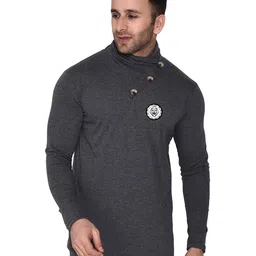 Blisstone Men Solid High Neck Slim Fit T-shirt-picture-28