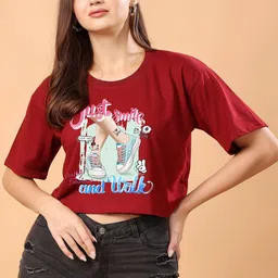 CORSICA Women Printed Drop-Shoulder Sleeves Bio Finish T-shirt-image-99