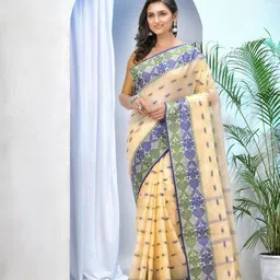 DESH BIDESH Ethnic Motifs Pure Cotton Taant Saree-picture-46