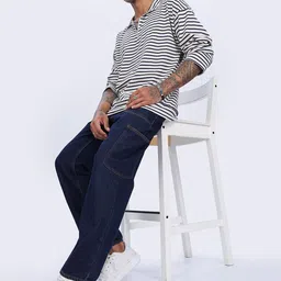 Eszett Men Striped High Neck Cotton Casual T-Shirt-picture-20