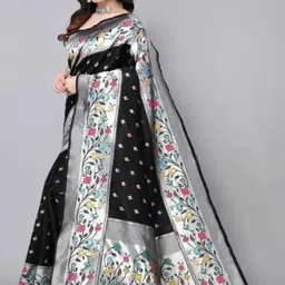 RidhiSidhi Creations Floral Art Silk Handloom Banarasi Saree image 2