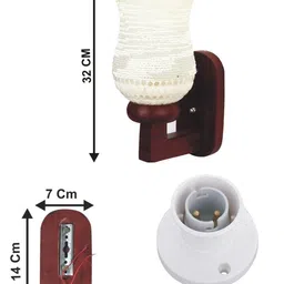 1ST TIME White & Off White Textured Wood Contemporary Frustum Shaped Wall Lamp image 3