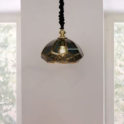Fos Lighting Black & Gold-Toned Textured Glass Abstract Shaped Ceiling Lamp-picture-33