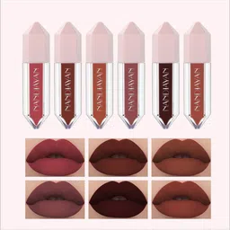 nandiayan Set Of 6 Dark Shade Waterproof Diamond Liquid Lipstick - 1.5 ml Each - Set C-picture-37
