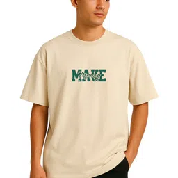 Billion Typography Printed Drop-Shoulder Sleeves Pure Cotton Oversized T-shirt-picture-11