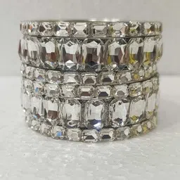 SAVORADE Set Of 6 Silver Glass Bangle-picture-28