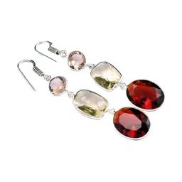 AAR Jewels Rhodium-Plated Brass Tourmaline Drop Earrings-image-84