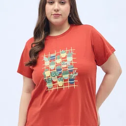 DressBerry Curve Women Floral T-shirt-image-79