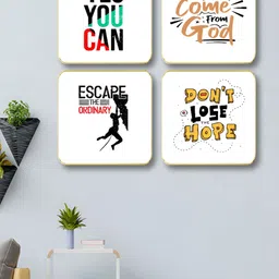 Livin'luxe White & Yellow 4 Pieces Motivational Quote Wall Arts-picture-17