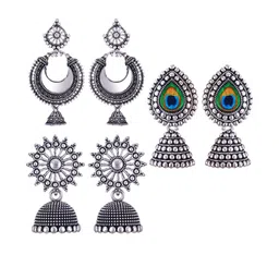 Sangria Silver-Plated Alloy Jhumkas-picture-39