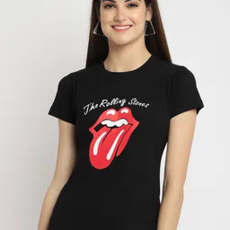 Dreambe Women Pack of 3 Typography Printed Round Neck Cotton T-shirts image 2