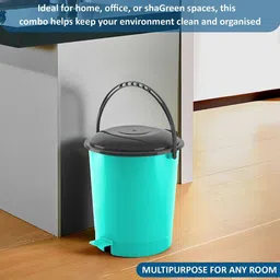Kuber Industries 2 Pcs Green Durable Dustbin With Garbage Covers - 10L image 4
