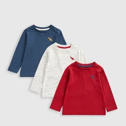 mothercare Boys Pack Of 3 Solid Cotton T-shirts-image-81
