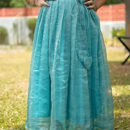 DISHA CREATIONZ Girls Embroidered Round Neck Pure Cotton Top with Skirt image 4