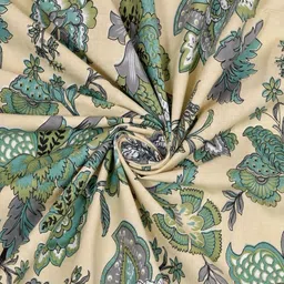 Myntra Elegant Homes Green Printed Cotton 180 TC King Bedsheet Set 2.74 m x 2.54 m image 2