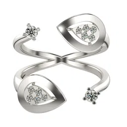 VALANOVA White Gold Plated Sterling Silver Certified 0.22 Ct Lab Grown Diamond Ring-picture-35