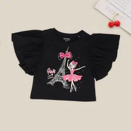 Pantaloons Junior Girls Graphic Printed Layered Sleeves T-shirt-image-72