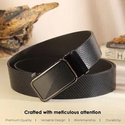 Metronaut Men Textured Leather Formal Belt image 5