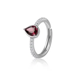 Ornate Jewels Rhodium-Plated Cubic Zirconia-Studded Finger Ring image 2