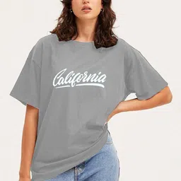 Genzy Women Typography Printed Drop-Shoulder Sleeves Applique T-shirt-image-22