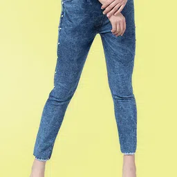 Ira Collections Women Comfort Regular Fit Heavy Fade Embellished Stretchable Jeans-image-51