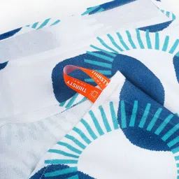 Thirsty Towel White & Blue 1 Printed Bamboo 210 GSM Bath Towel image 2