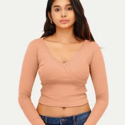 Radprix Vertical Striped V-Neck Cotton Top-picture-12