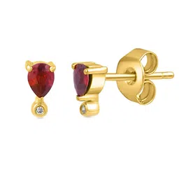 Zavya 925 Sterling Silver Gold-Plated CZ Studded Contemporary Studs Earrings image 5