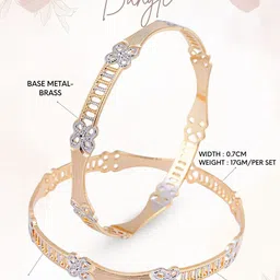 Adwitiya Collection Set Of 2 24CT Gold-Plated Bangles image 2