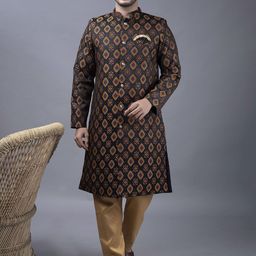 Xepon Self Design Sherwani Set-picture-26