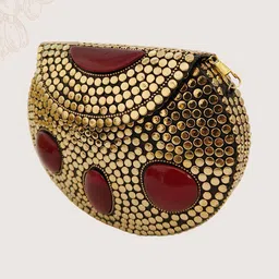 MAATIR DESIGNS Embellished Half Moon Clutch image 2