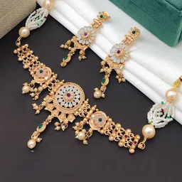 TKRB SALES Gold-Plated Cubic Zirconia Studded Jewellery Set-picture-23