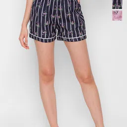 FashionRack Women Pack Of 2 Floral Printed Lounge Shorts-picture-23