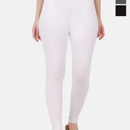 VANSIRI Pack Of 3 Pure Cotton Slim-Fit Ankle-Length Leggings-image-64