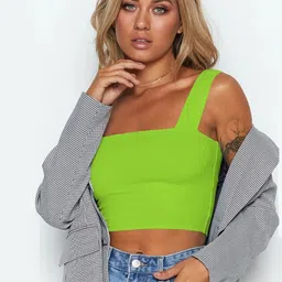 StyleCast Women Green Square Neck Crop Top-picture-22