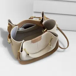 ROSS BROWN PU Structured Tote Bag image 5