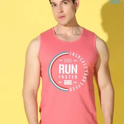 WOOSTRO Pack Of 2 Printed Combed Cotton Gym Vests -VWS26(RUN PEACH)(MORE LGTGREEN)-picture-35