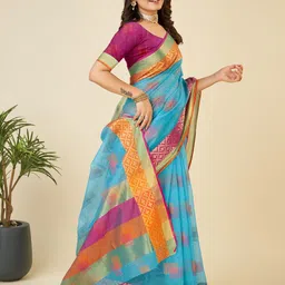 Rangtulika Ethnics Woven Design Zari Saree image 2