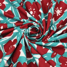 Myntra Elegant Homes Turquoise Blue & Red Set of 2 Ethnic Motifs Door Curtain image 2