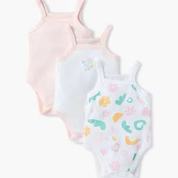 Juniors by Babyshop Infant Girls Pack Of 3 Printed Cotton Bodysuits-picture-22