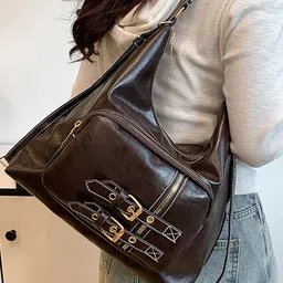 LULU & SKY Women Solid Buckle Detail Shoulder Bag-picture-27