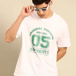 Mast & Harbour Men Printed Drop-Shoulder Sleeves Bio Finish Applique T-shirt-picture-37