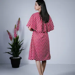 Eilaa Women Checked Tie-Ups Knee Length Shift Dress image 2